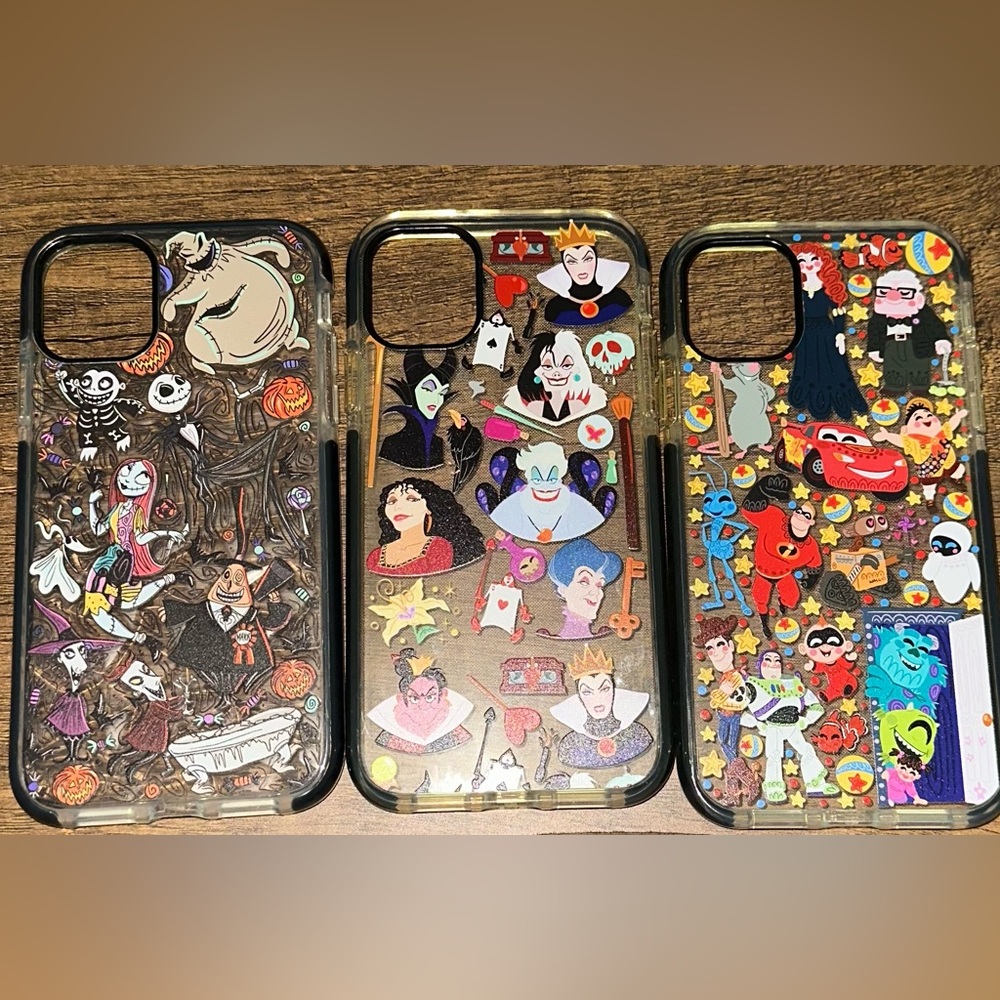 Set of 3 IPhone 11 cases Disney Maleficent/Pixar/Jack Skellington